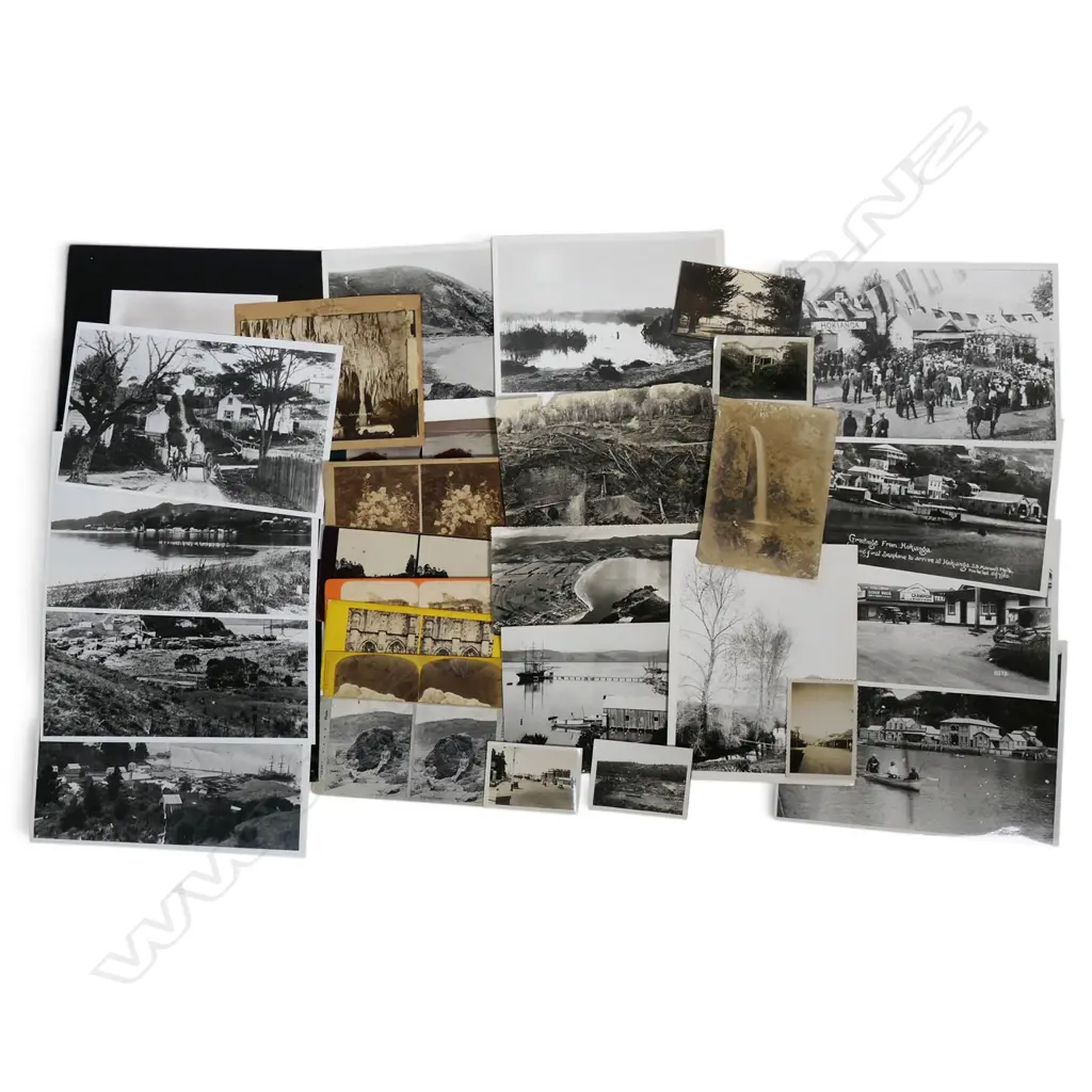 COLLECTION NZ LANDSCAPE + SCENIC + PLACE PHOTOGRAPHS some 19thC some vintage + some reprint + vintage stereoscopic cards Image 1++